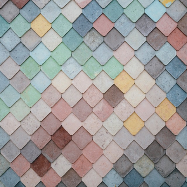 Colored Tiles - Akoestisch schilderij